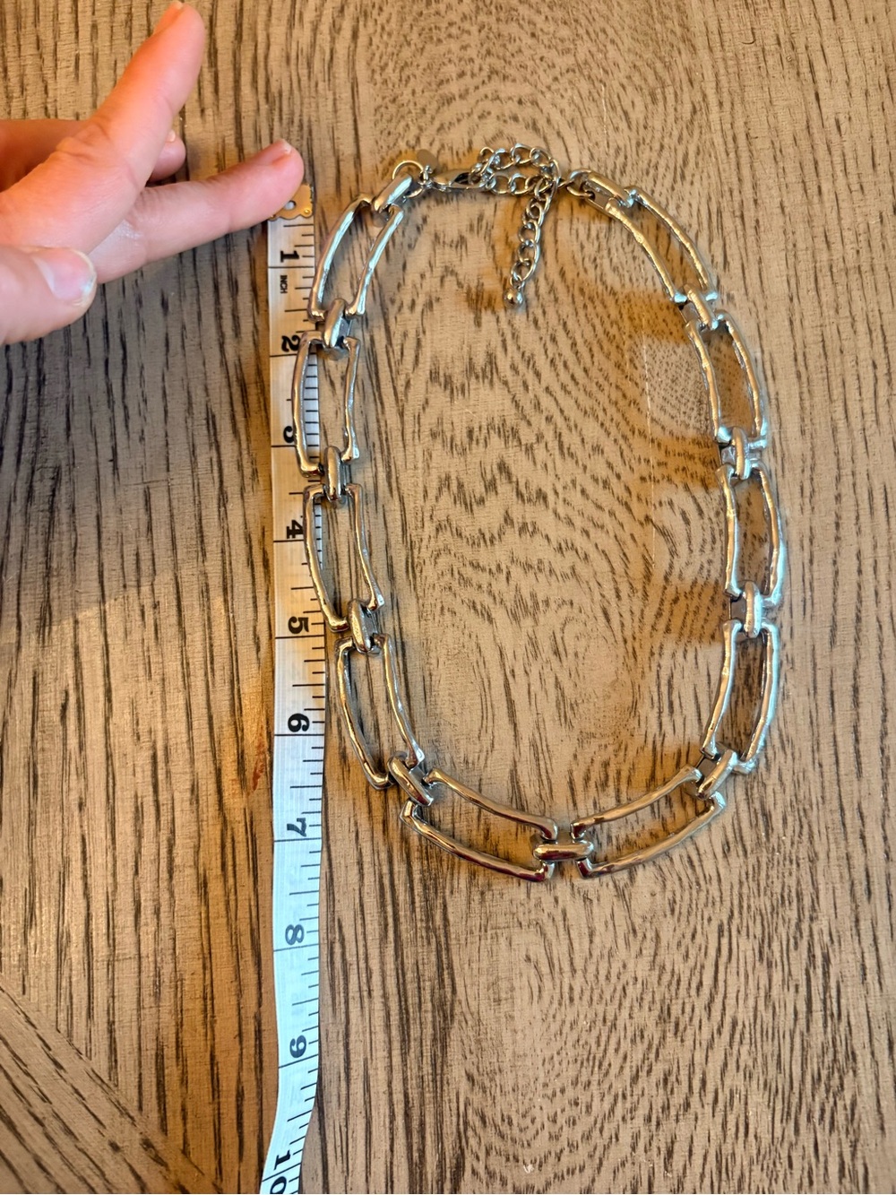 Chunky Silver Link Statement Necklace - Women's Jewelry - Picture 7 of 7